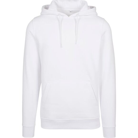 Build Your Brand Mens Heavy Pullover Hoodie / White